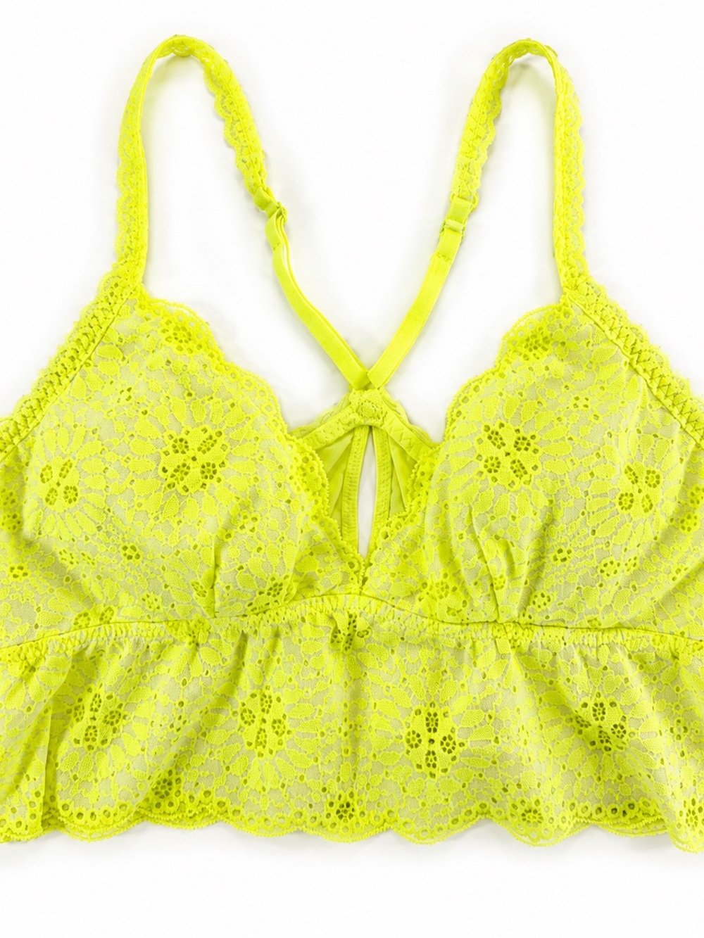 aerie Neon Yellow Lace Bralette